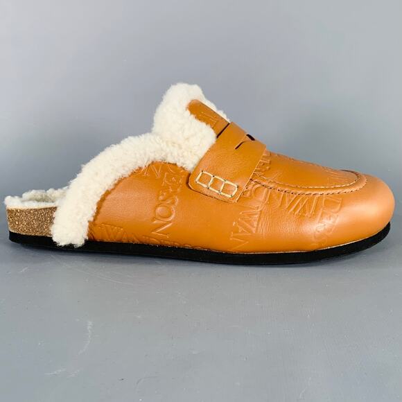 JW ANDERSON Size 10 Camel Cream Monogram Slip On Loafers - Picture 2 of 7